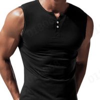 Men's Solid Color Simple Style Shirt Collar Sleeveless Loose Men's Tops main image 1