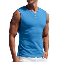 Men's Solid Color Simple Style Shirt Collar Sleeveless Loose Men's Tops main image 2
