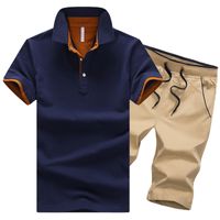 Men's Solid Color Simple Style Turndown Short Sleeve Regular Fit Men's Sets main image 3