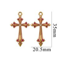 5 PCS/Package 304 Stainless Steel Rhinestones Cross Pendant sku image 3