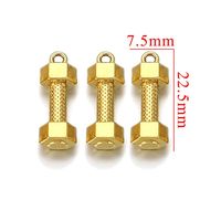 Stainless Steel Hydraulic Dumbbell Pendant-Steel Golden Long 22.5mm Personalized Diy Handmade Jewelry Accessories Wholesale main image 2