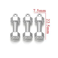 Stainless Steel Hydraulic Dumbbell Pendant-Steel Golden Long 22.5mm Personalized Diy Handmade Jewelry Accessories Wholesale sku image 1