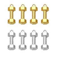 Stainless Steel Hydraulic Dumbbell Pendant-Steel Golden Long 22.5mm Personalized Diy Handmade Jewelry Accessories Wholesale main image 3