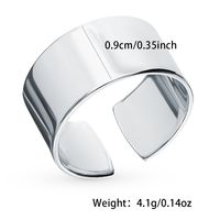 Sterling Silver White Gold Plated Casual Plating Solid Color Wide Band Rings main image 2