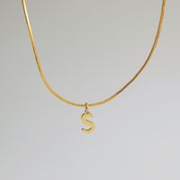 Wholesale Simple Style Commute Letter Copper 18K Gold Plated Pendant Necklace sku image 16