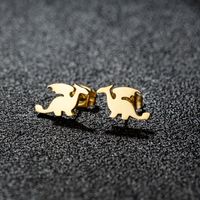 1 Pair Sweet Simple Style Artistic Heart Shape Butterfly Polishing 304 Stainless Steel 18K Gold Plated Ear Studs sku image 12