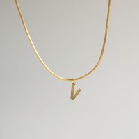 Wholesale Simple Style Commute Letter Copper 18K Gold Plated Pendant Necklace sku image 23