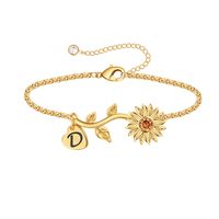 Simple Style Sunflower Bee Copper Plating Rose Gold Plated Bracelets sku image 7