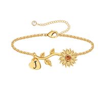 Simple Style Sunflower Bee Copper Plating Rose Gold Plated Bracelets sku image 4