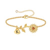 Simple Style Sunflower Bee Copper Plating Rose Gold Plated Bracelets sku image 5