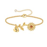 Simple Style Sunflower Bee Copper Plating Rose Gold Plated Bracelets sku image 6