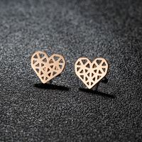 1 Pair Sweet Simple Style Artistic Heart Shape Butterfly Polishing 304 Stainless Steel 18K Gold Plated Ear Studs sku image 18