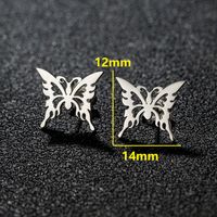 1 Pair Sweet Simple Style Artistic Heart Shape Butterfly Polishing 304 Stainless Steel 18K Gold Plated Ear Studs sku image 4