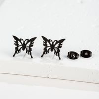 1 Pair Sweet Simple Style Artistic Heart Shape Butterfly Polishing 304 Stainless Steel 18K Gold Plated Ear Studs sku image 22
