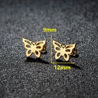 1 Pair Sweet Simple Style Artistic Heart Shape Butterfly Polishing 304 Stainless Steel 18K Gold Plated Ear Studs sku image 23