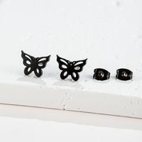1 Pair Sweet Simple Style Artistic Heart Shape Butterfly Polishing 304 Stainless Steel 18K Gold Plated Ear Studs sku image 25