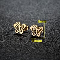 1 Pair Sweet Simple Style Artistic Heart Shape Butterfly Polishing 304 Stainless Steel 18K Gold Plated Ear Studs sku image 29