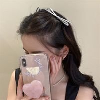 Women's Basic Sweet Simple Style Bow Knot Pu Leather Hair Clip main image 4