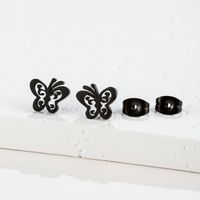 1 Pair Sweet Simple Style Artistic Heart Shape Butterfly Polishing 304 Stainless Steel 18K Gold Plated Ear Studs sku image 31