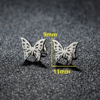 1 Pair Sweet Simple Style Artistic Heart Shape Butterfly Polishing 304 Stainless Steel 18K Gold Plated Ear Studs sku image 8