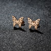 1 Pair Sweet Simple Style Artistic Heart Shape Butterfly Polishing 304 Stainless Steel 18K Gold Plated Ear Studs sku image 33