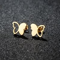 1 Pair Sweet Simple Style Artistic Heart Shape Butterfly Polishing 304 Stainless Steel 18K Gold Plated Ear Studs sku image 35