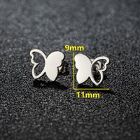 1 Pair Sweet Simple Style Artistic Heart Shape Butterfly Polishing 304 Stainless Steel 18K Gold Plated Ear Studs sku image 9