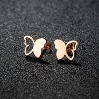 1 Pair Sweet Simple Style Artistic Heart Shape Butterfly Polishing 304 Stainless Steel 18K Gold Plated Ear Studs sku image 36