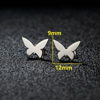 1 Pair Sweet Simple Style Artistic Heart Shape Butterfly Polishing 304 Stainless Steel 18K Gold Plated Ear Studs main image 2