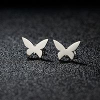 1 Pair Sweet Simple Style Artistic Heart Shape Butterfly Polishing 304 Stainless Steel 18K Gold Plated Ear Studs main image 10