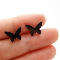 1 Pair Sweet Simple Style Artistic Heart Shape Butterfly Polishing 304 Stainless Steel 18K Gold Plated Ear Studs main image 6