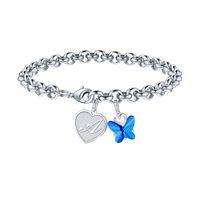 Wholesale Casual Classic Style Heart Shape Butterfly Copper Plating Bracelets main image 3