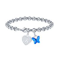 Wholesale Casual Classic Style Heart Shape Butterfly Copper Plating Bracelets sku image 3