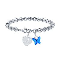 Venta Al Por Mayor Casual Estilo Clásico Forma De Corazón Mariposa Cobre Enchapado Pulsera sku image 5