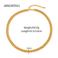 Edelstahl 304 18 Karat Vergoldet Einfacher Stil Klassischer Stil Überzug Einfarbig Armbänder Halskette main image 3