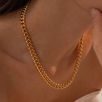 Edelstahl 304 18 Karat Vergoldet Einfacher Stil Klassischer Stil Überzug Einfarbig Armbänder Halskette main image 1