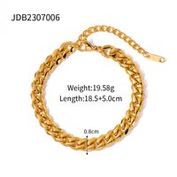 Edelstahl 304 18 Karat Vergoldet Einfacher Stil Klassischer Stil Überzug Einfarbig Armbänder Halskette sku image 1