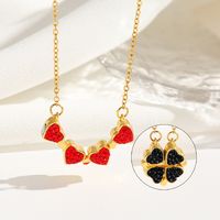 Titanium Steel 18K Gold Plated Casual Commute Plating Magnetic Inlay Heart Shape Zircon Pendant Necklace sku image 2