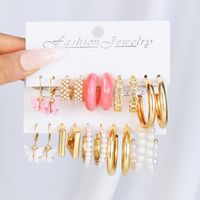 1 Set IG Style Casual Elegant Geometric Butterfly Hollow Out Inlay Arylic Alloy Pearl Drop Earrings Ear Studs main image 1