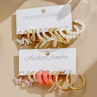 1 Set IG Style Casual Elegant Geometric Butterfly Hollow Out Inlay Arylic Alloy Pearl Drop Earrings Ear Studs main image 5