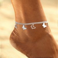 Beach Streetwear Butterfly 304 Stainless Steel Hollow Out Inlay Shell 18K Gold Plated Women's Anklet main image 5