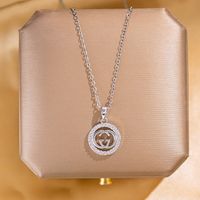 304 Stainless Steel Copper Elegant Lady Modern Style Inlay Letter Butterfly Lock Acrylic Zircon Pendant Necklace main image 10