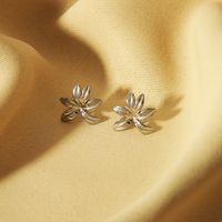 1 Pair Simple Style Leaf Solid Color Flower 304 Stainless Steel 18K Gold Plated Ear Studs main image 5