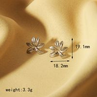 1 Pair Simple Style Leaf Solid Color Flower 304 Stainless Steel 18K Gold Plated Ear Studs sku image 1
