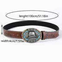 Vintage Style Simple Style Solid Color Pu Leather Wooden Beads Unisex Leather Belts main image 2