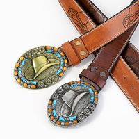 Vintage Style Simple Style Solid Color Pu Leather Wooden Beads Unisex Leather Belts main image 1