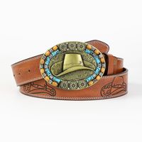 Vintage Style Simple Style Solid Color Pu Leather Wooden Beads Unisex Leather Belts main image 7