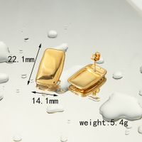 1 Pair Simple Style Square 304 Stainless Steel 18K Gold Plated Ear Studs main image 4