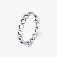 Sterling Silver Thai Silver Simple Style Commute Hollow Out Circle Rings sku image 1