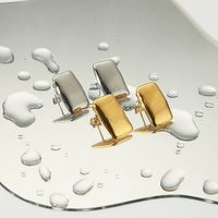 1 Pair Simple Style Square 304 Stainless Steel 18K Gold Plated Ear Studs main image 6